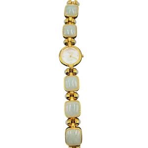 Main‎ Line Time Green Blue Jadeite Stone Mother of Pearl Bracelet wrist Watch